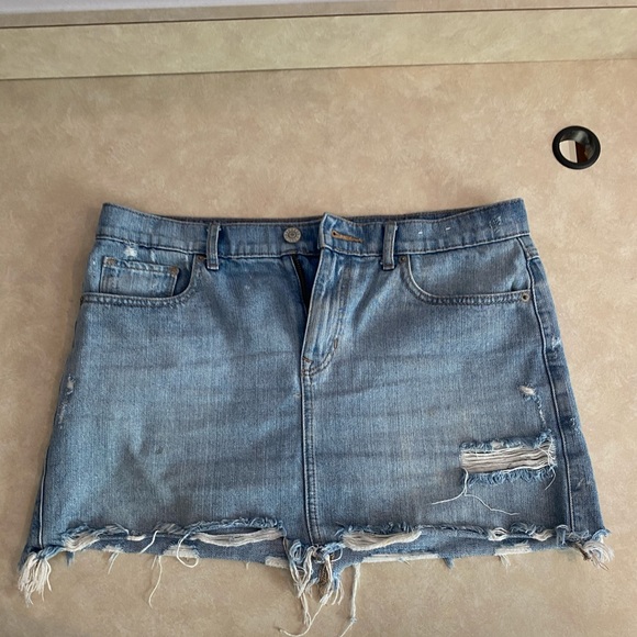 Distressed Denim Skirt - Picture 2 of 4